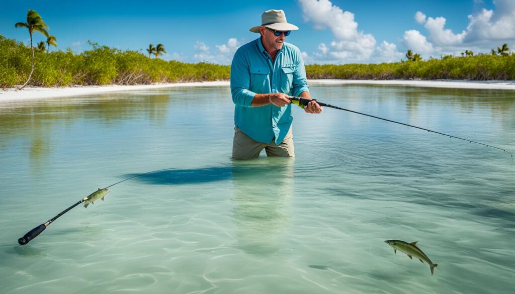 Fly fishing for bonefish on Andros